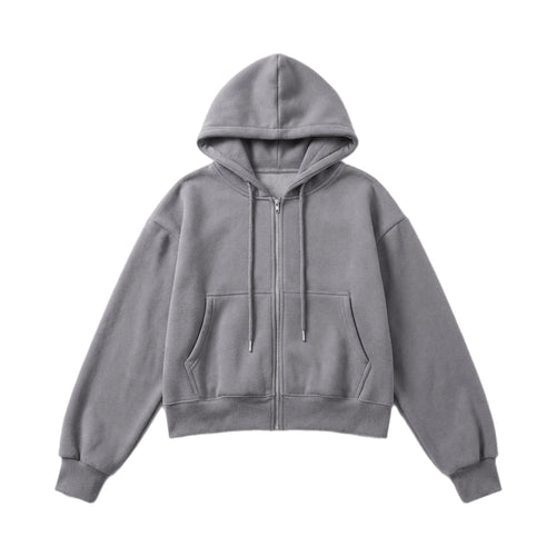 HOURS CLOUD ZIP-UP CROPPED