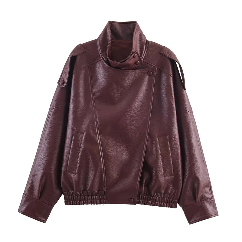 HOURS LONG SLEEVE LEATHER JACKET