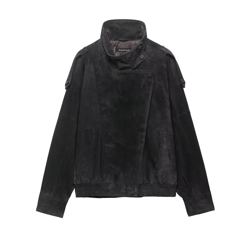 HOURS LONG SLEEVE LEATHER JACKET