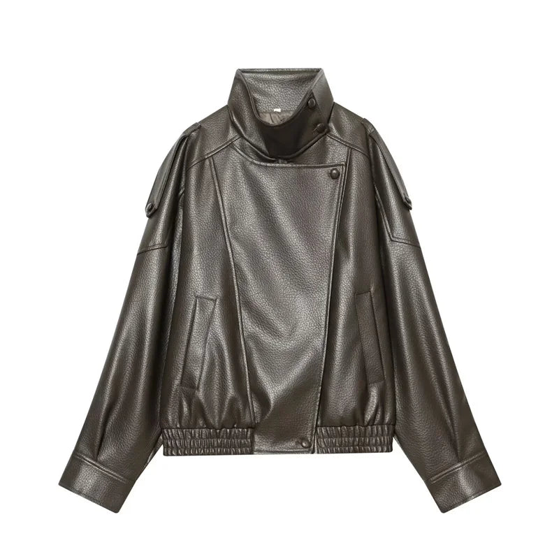 HOURS LONG SLEEVE LEATHER JACKET