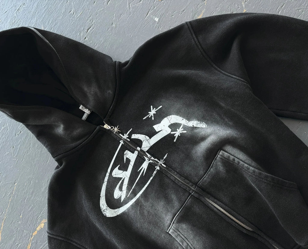 HOURS  VINTAGE ZIP UP HOODIE