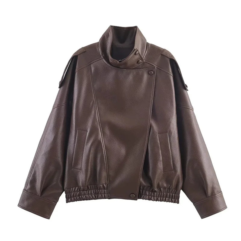 HOURS LONG SLEEVE LEATHER JACKET