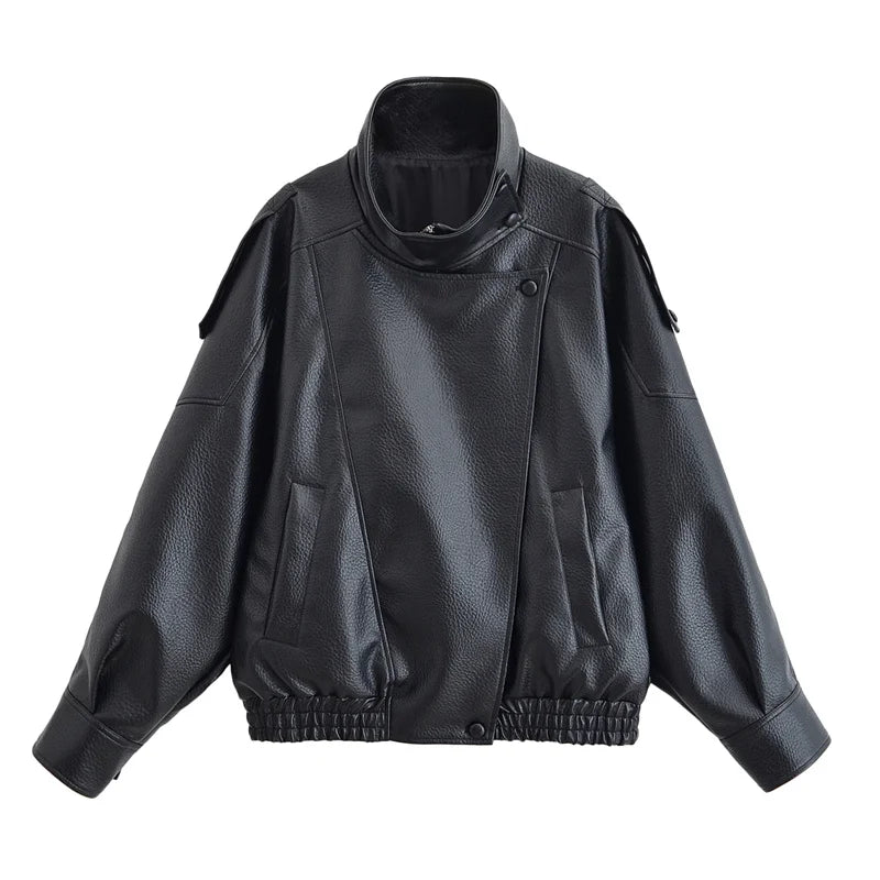 HOURS LONG SLEEVE LEATHER JACKET