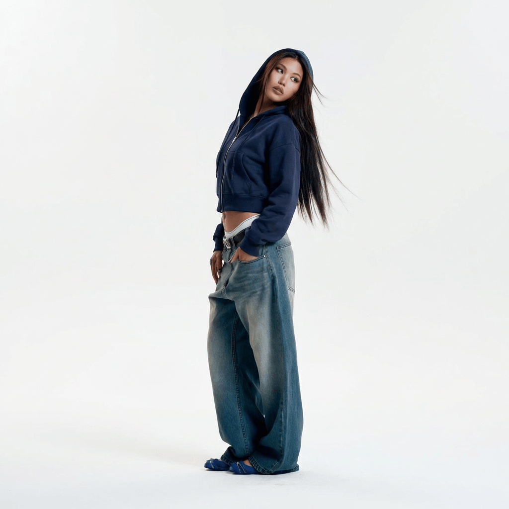 HOURS CLOUD ZIP-UP CROPPED