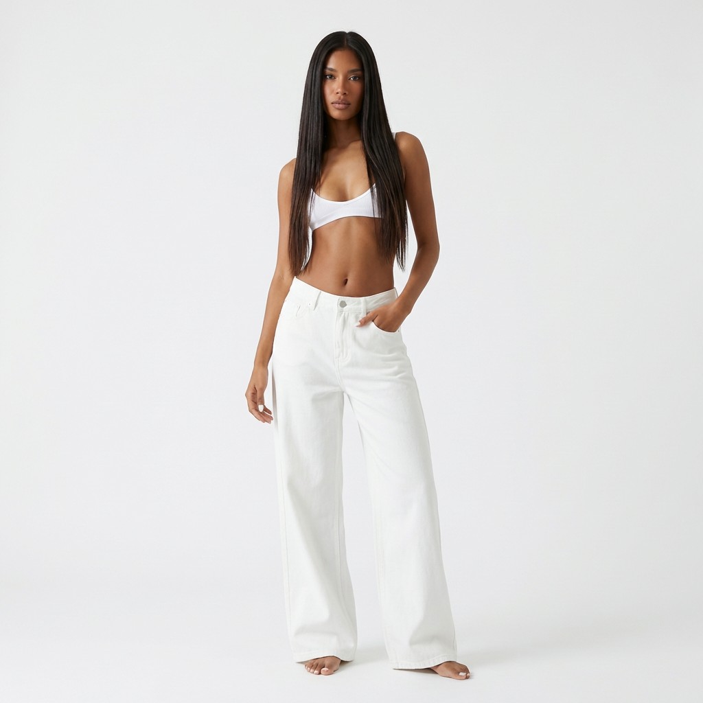 HOURS DENIM WHITE JEANS