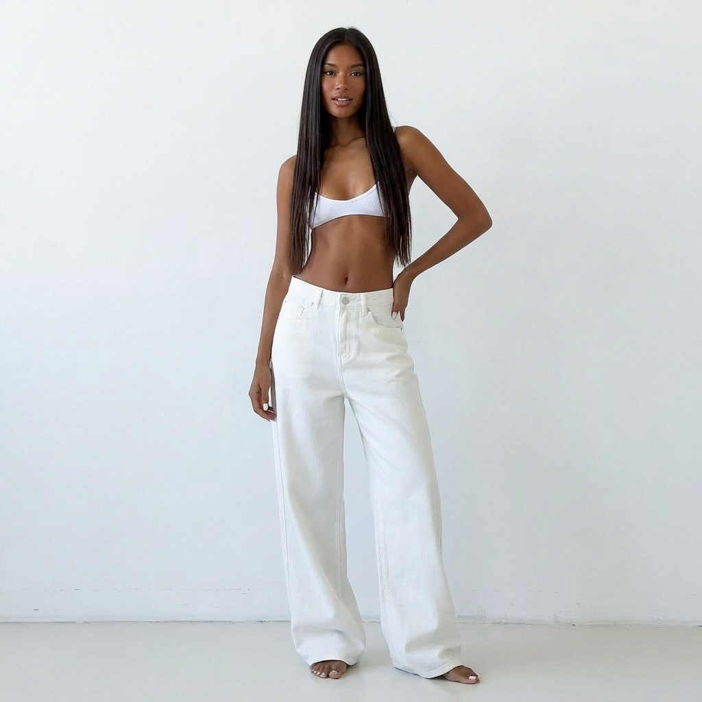 HOURS DENIM WHITE JEANS