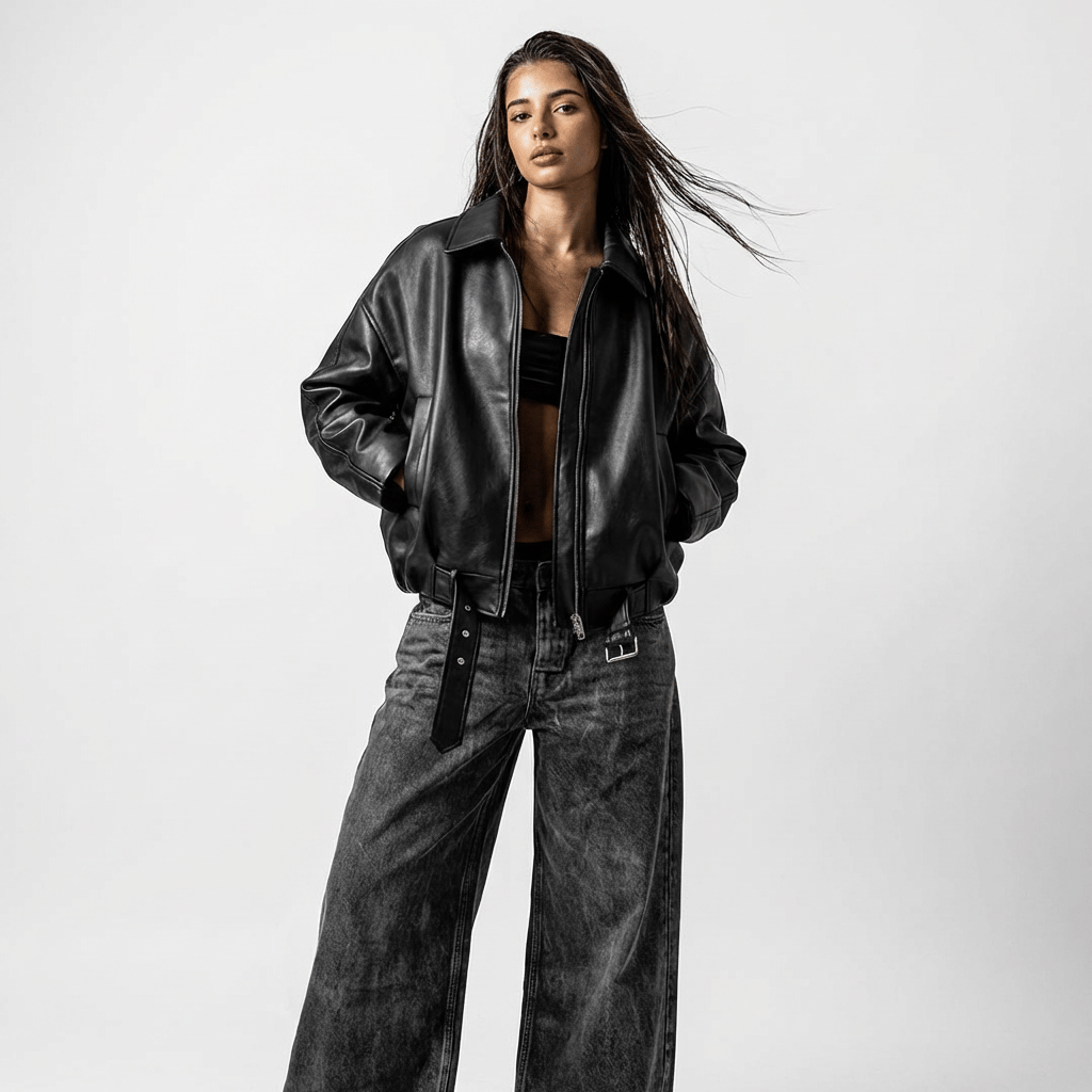 HOURS VINTAGE LEATHER BOMBER JACKET